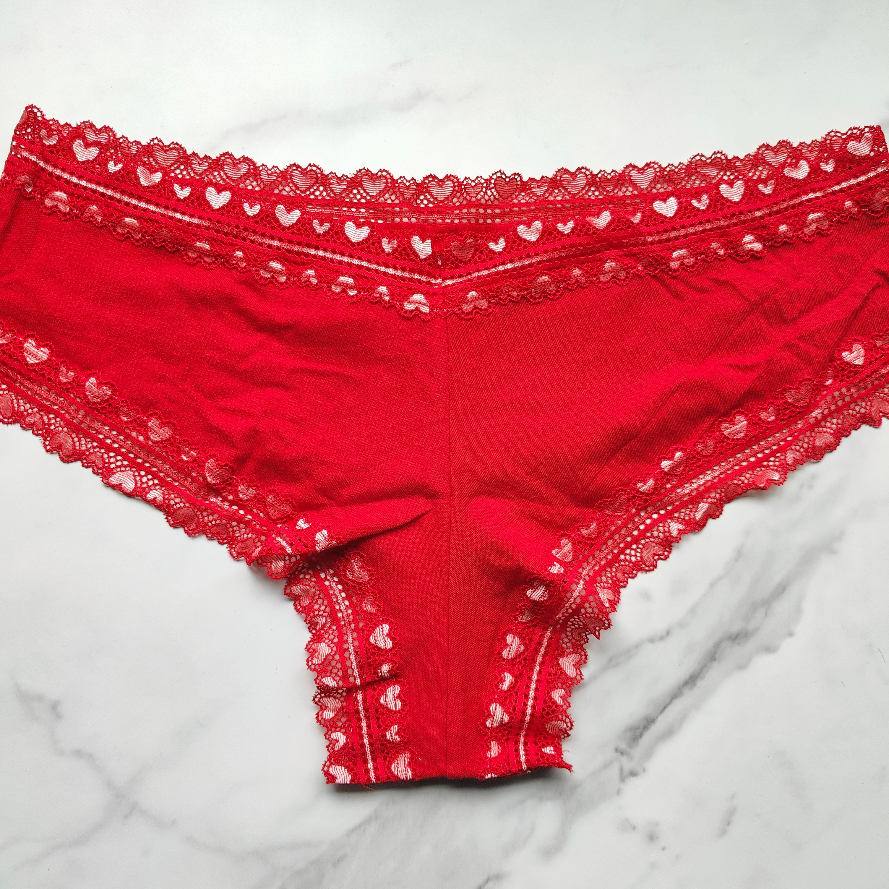 The Lacie Heart Lace-Waist Cotton Cheeky Panty