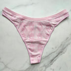 Heart Jacquard Seamless High-Leg Thong Panty