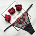 Victoria's Secret  Very Sexy Cherry Embroidery Adjustable String Thong Panty 