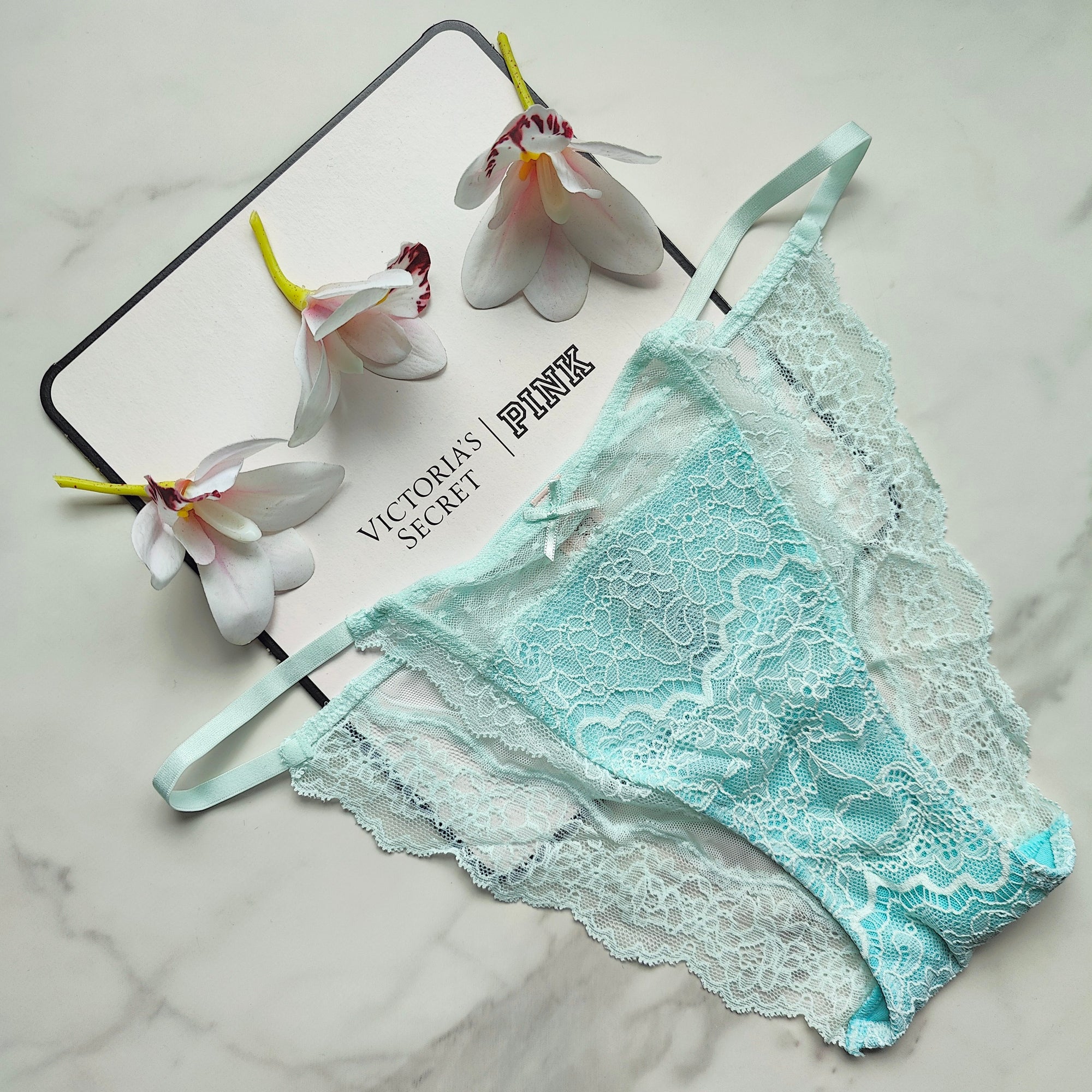 Dream Angels Lace & Mesh Detail String Bikini Panty