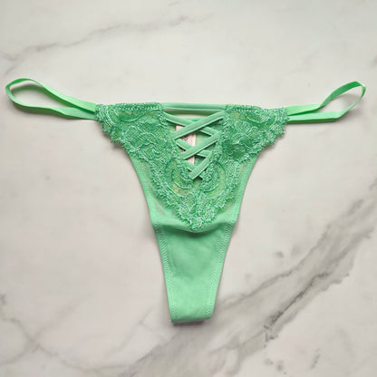 Dream Angels Boho Floral Embroidery Thong Panty