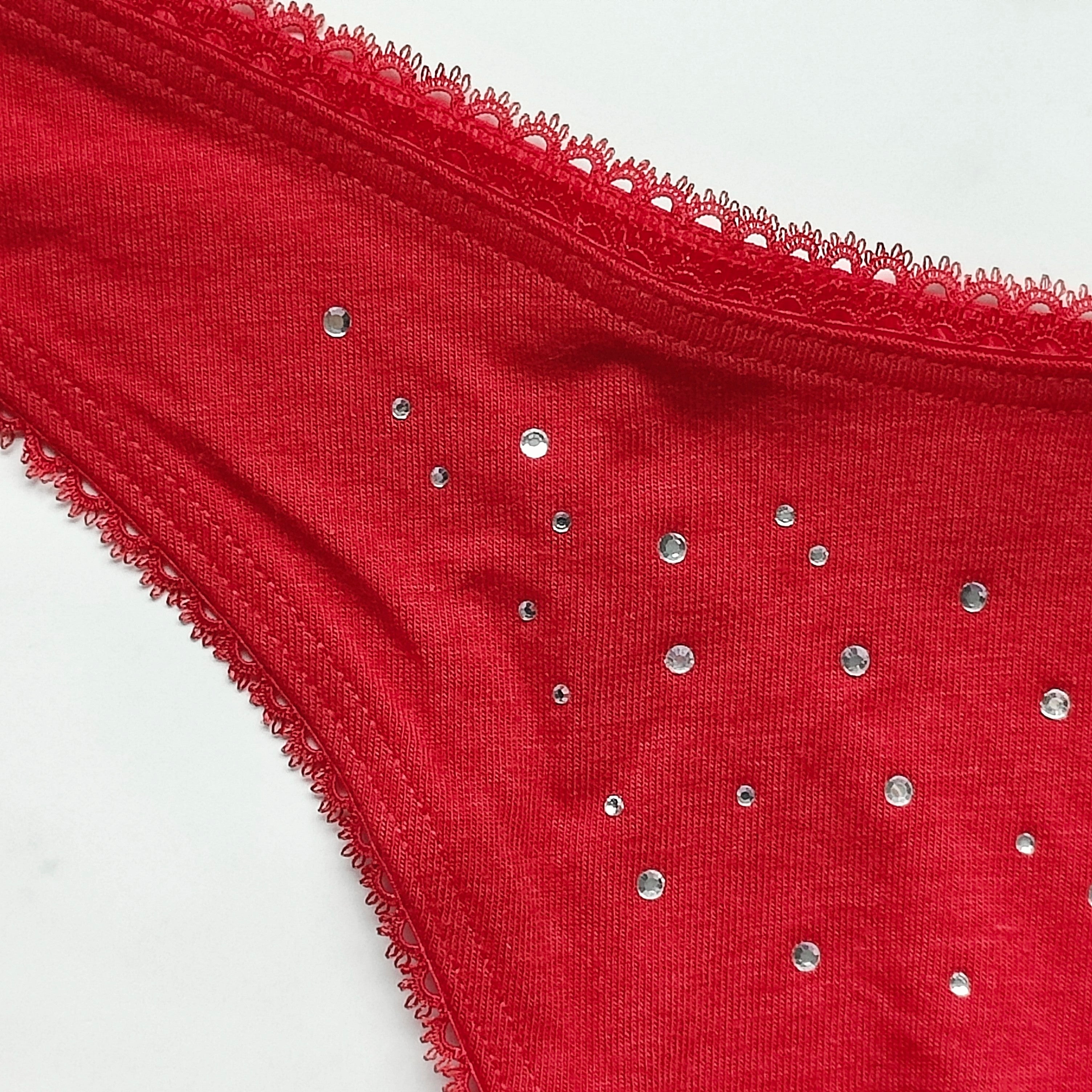 Stretch Cotton Scatter Shine High-Leg Scoop Thong Panty