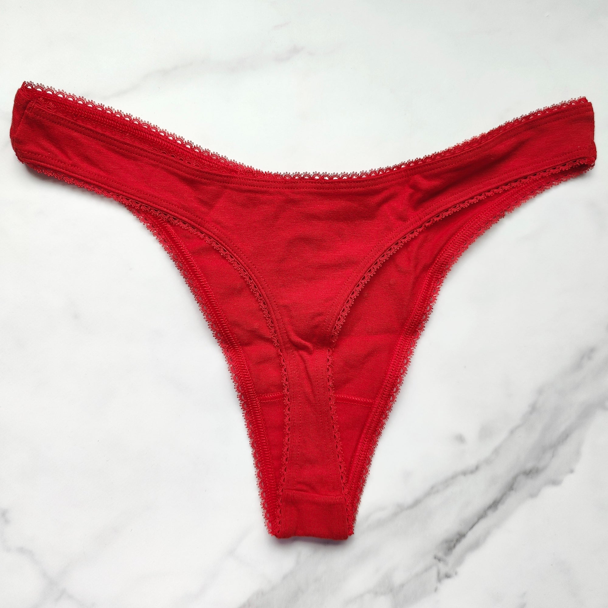 Stretch Cotton Scatter Shine High-Leg Scoop Thong Panty