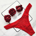 Stretch Cotton Scatter Shine High-Leg Scoop Thong Panty