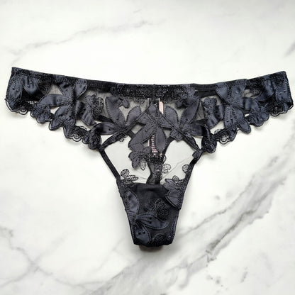 Very Sexy Ziggy Glam Mesh Floral Embroidered Thong Panty