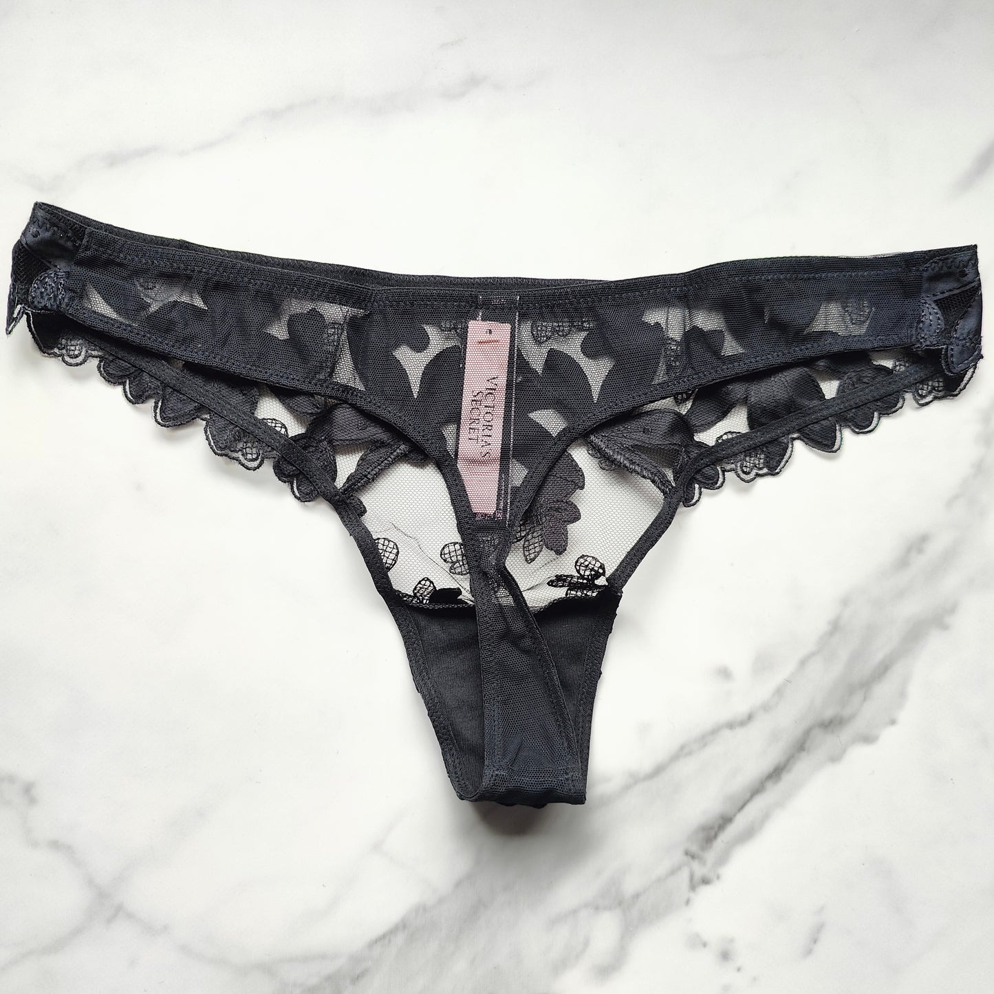 Very Sexy Ziggy Glam Mesh Floral Embroidered Thong Panty