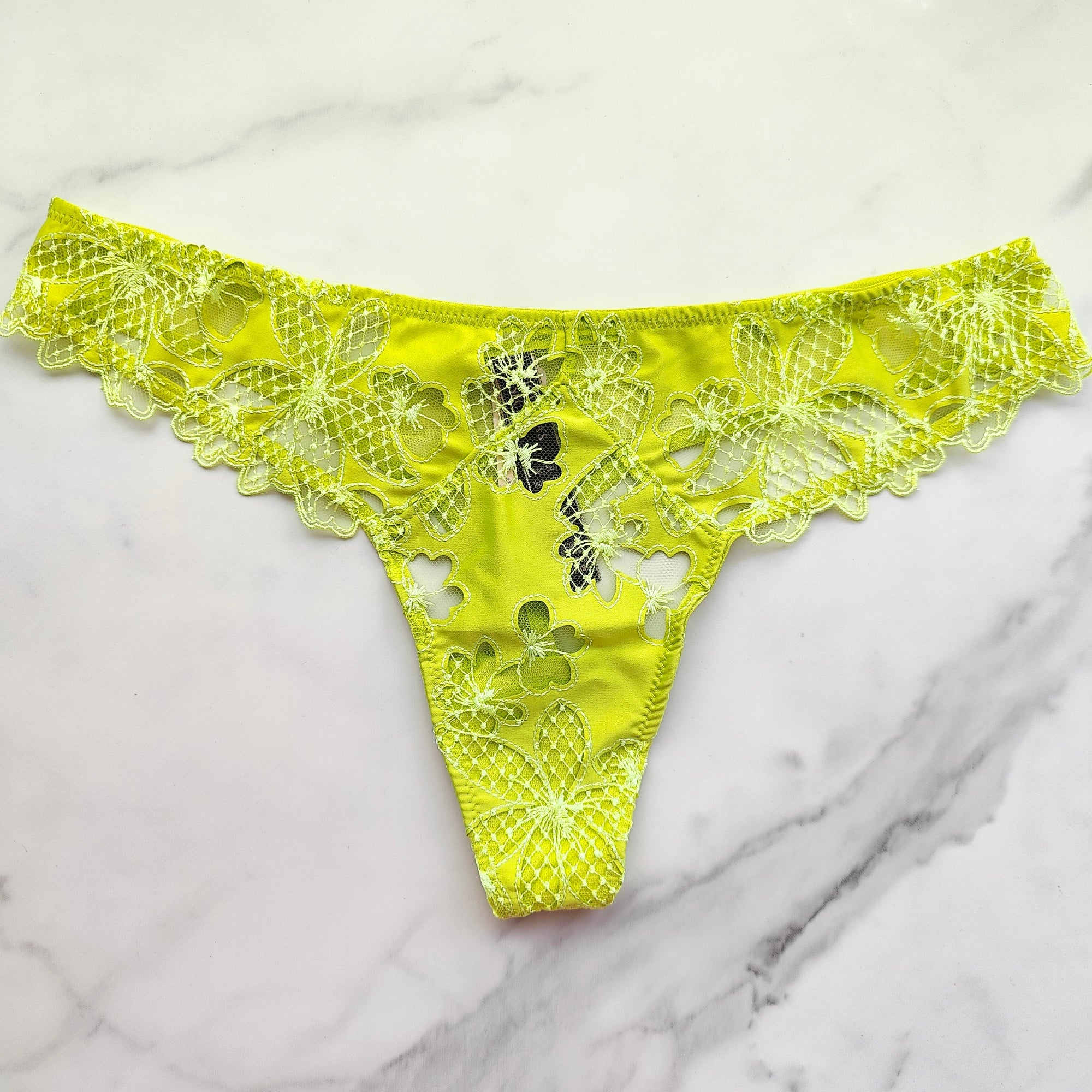 Very Sexy Ziggy Glam Satin Floral Embroidered Thong Panty