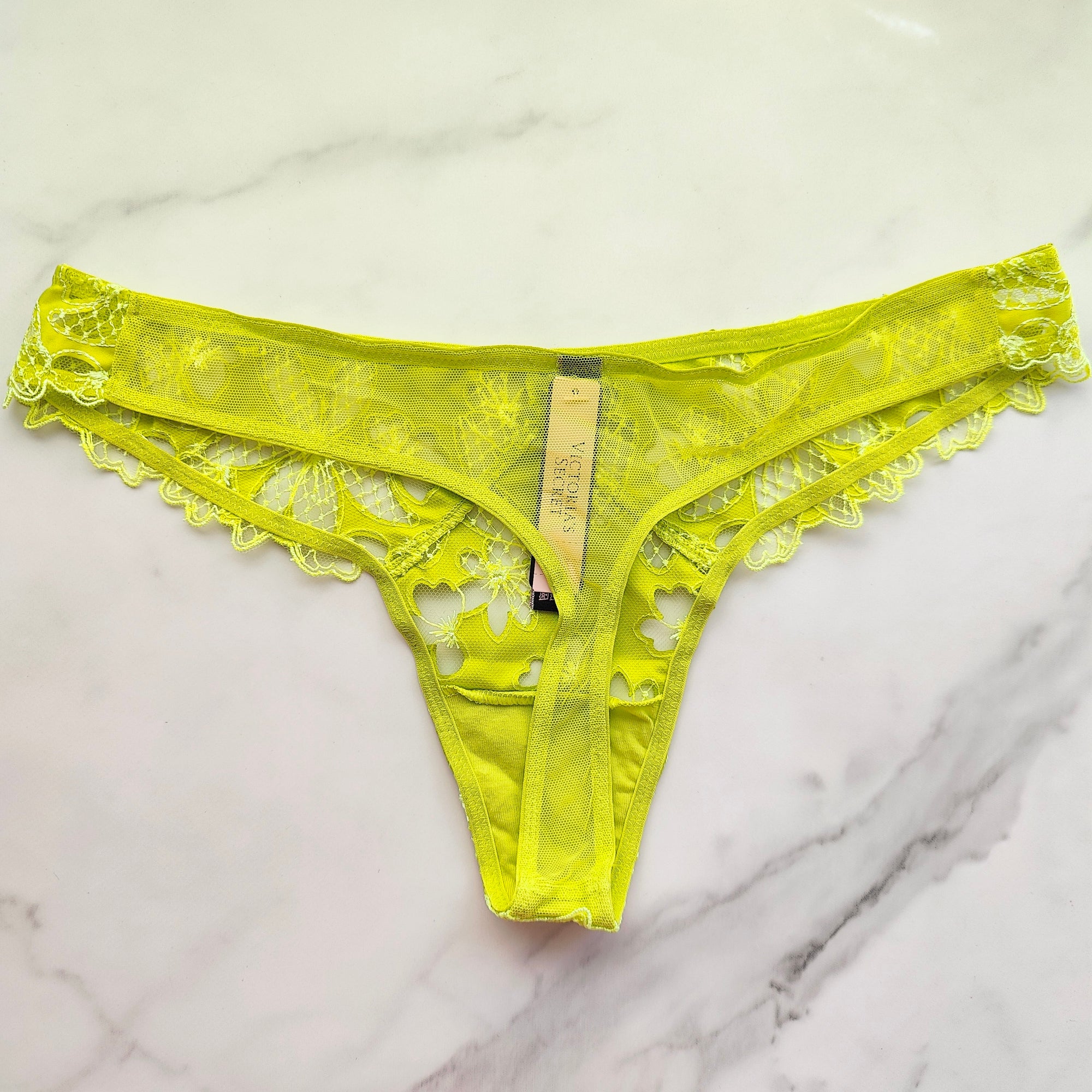 Very Sexy Ziggy Glam Satin Floral Embroidered Thong Panty