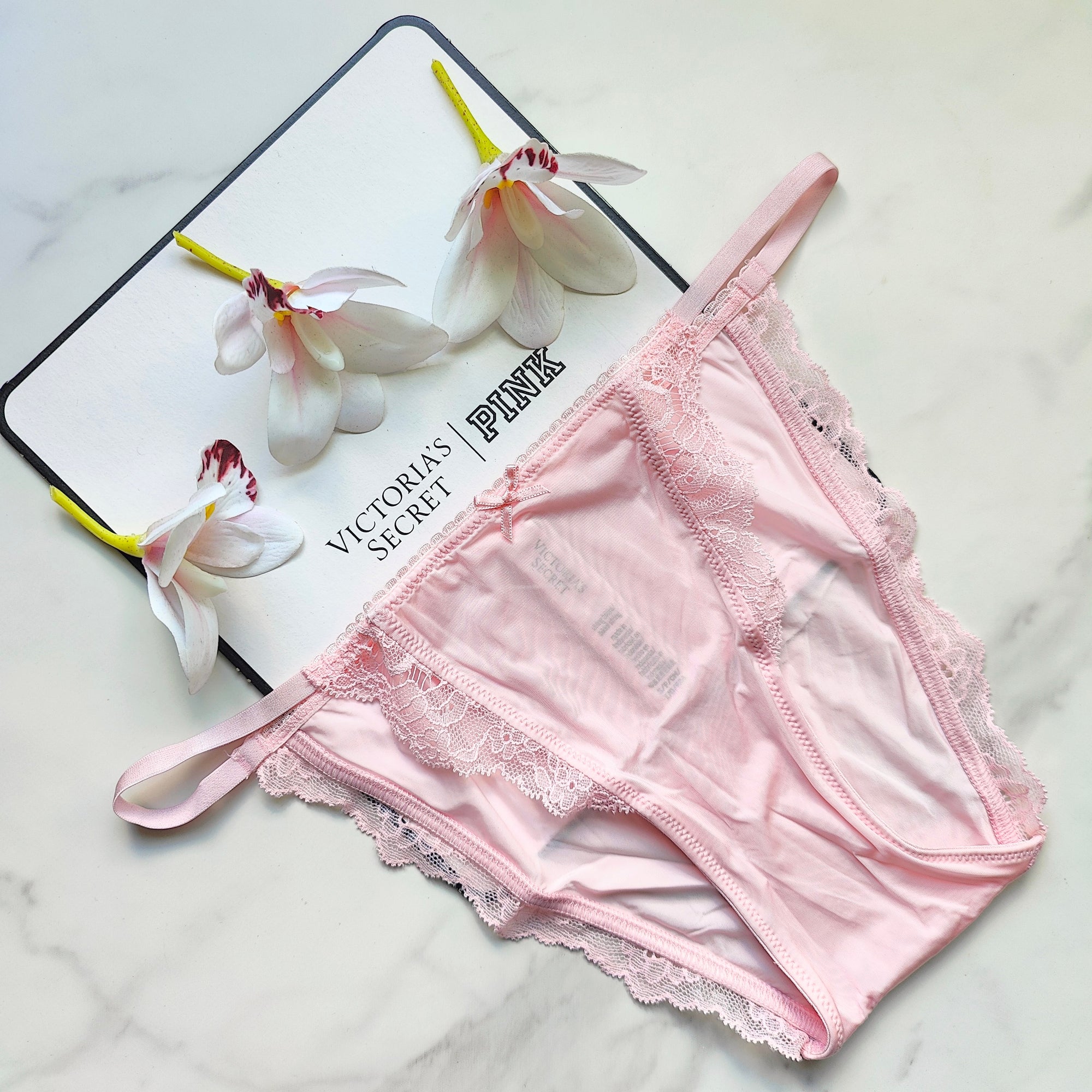 Dream Angels Lace-Trim Smooth String Bikini Panty