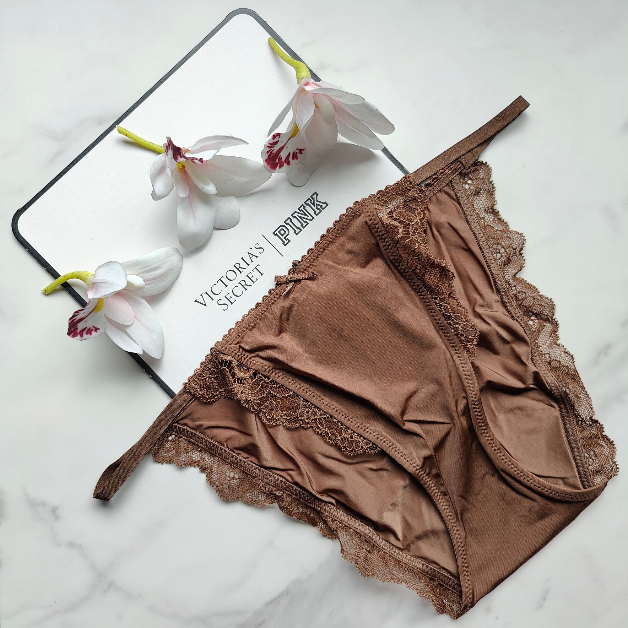 Dream Angels Lace-Trim Smooth String Bikini Panty