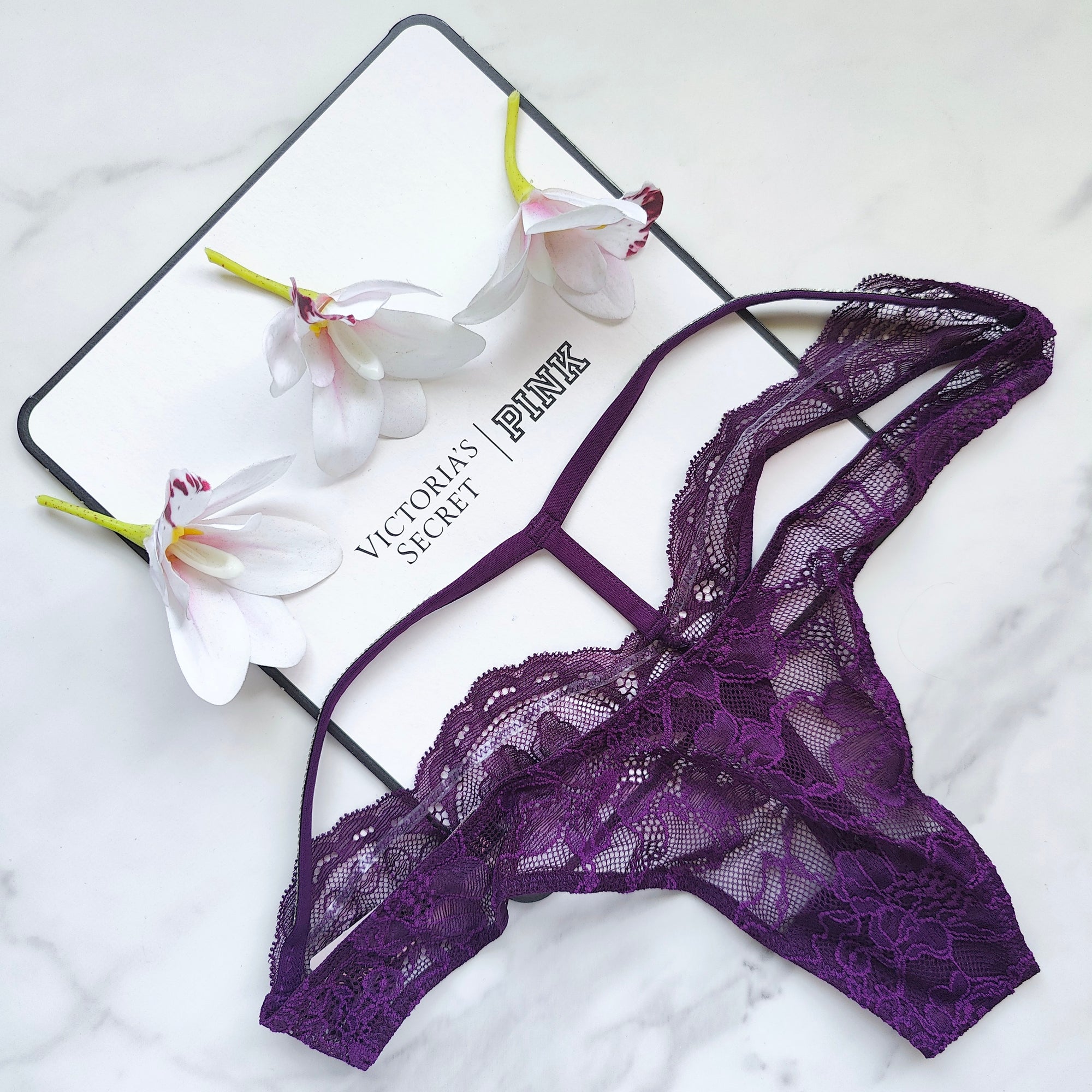 Very Sexy Shine Strap Y Cut-Out Back Lace Thong Panty