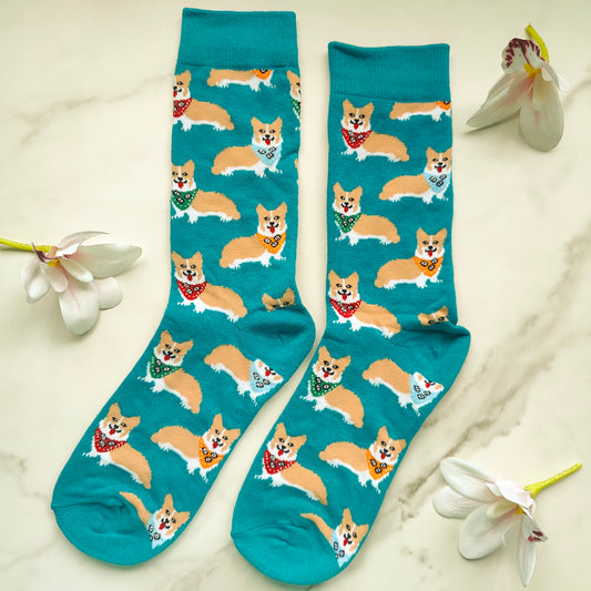 Corgi Cotton Blend Crew Socks