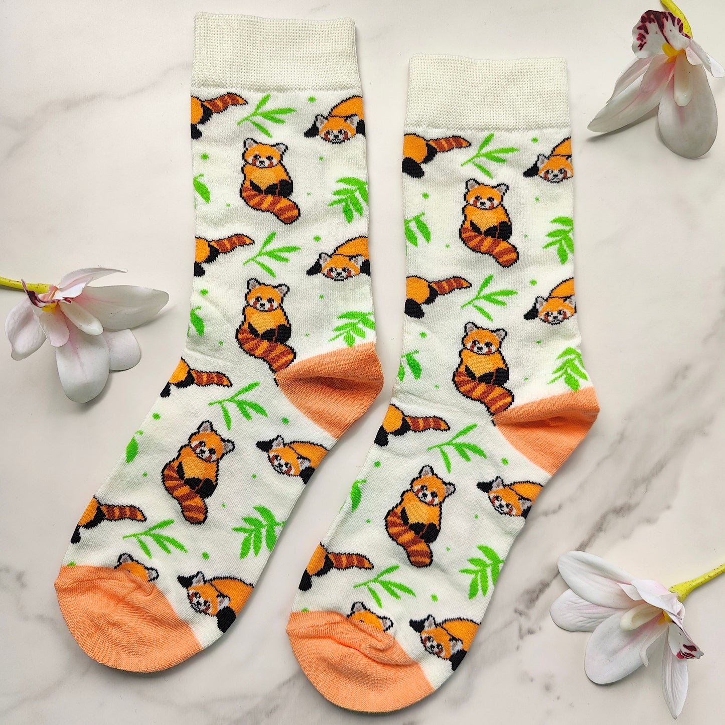 Red Panda Cotton Blend Crew Socks