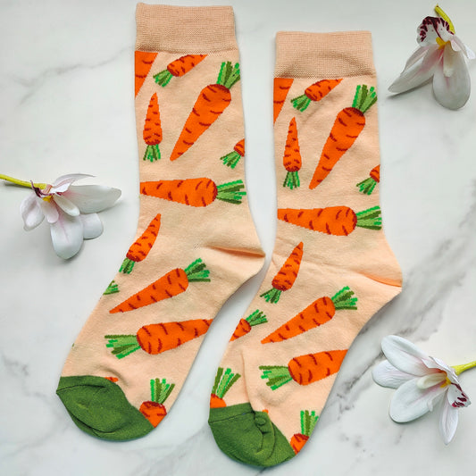 Carrot Cotton Blend Crew Socks