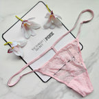 Very Sexy Back Shine Strap Lace V-String Panty
