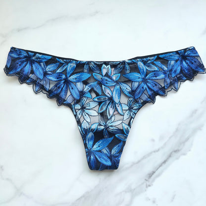 Very Sexy Ziggy Glam Floral Embroidery Thong Panty