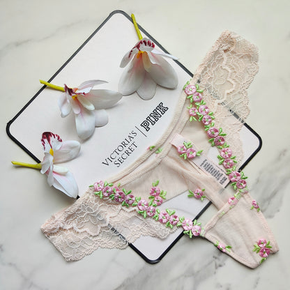 Dream Angels Rosebud Embroidery Thong Panty