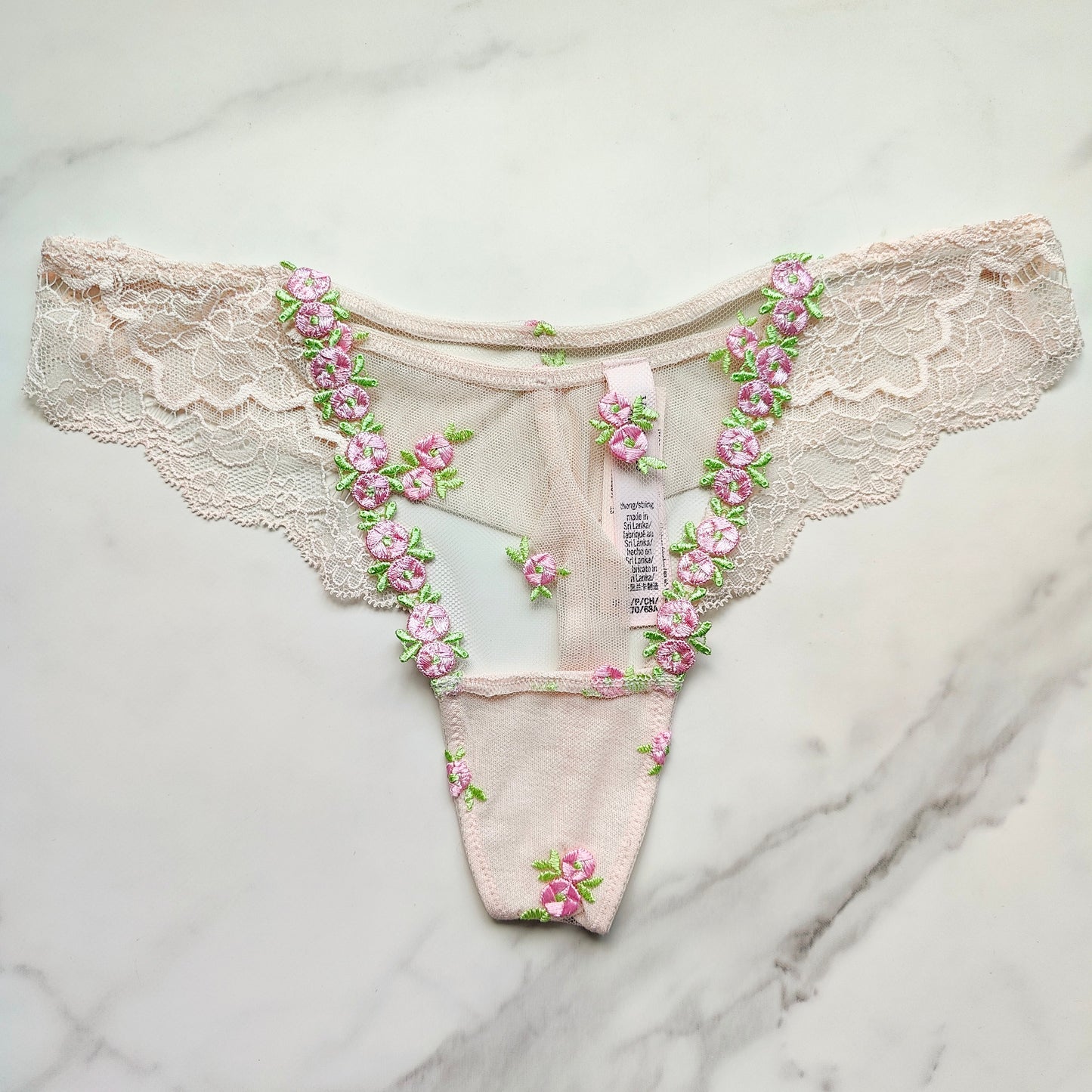 Dream Angels Rosebud Embroidery Thong Panty