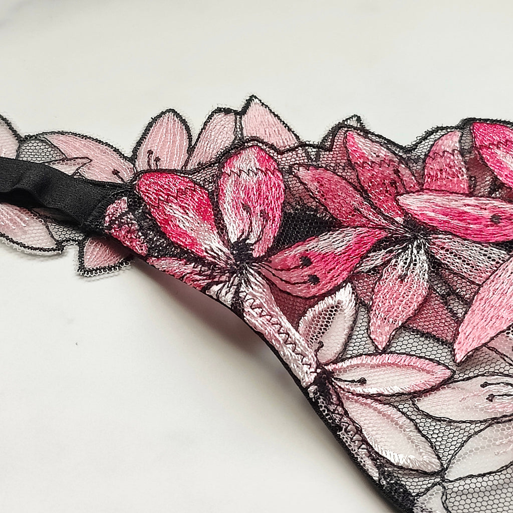 Very Sexy Ziggy Glam Floral Embroidery V-String Panty