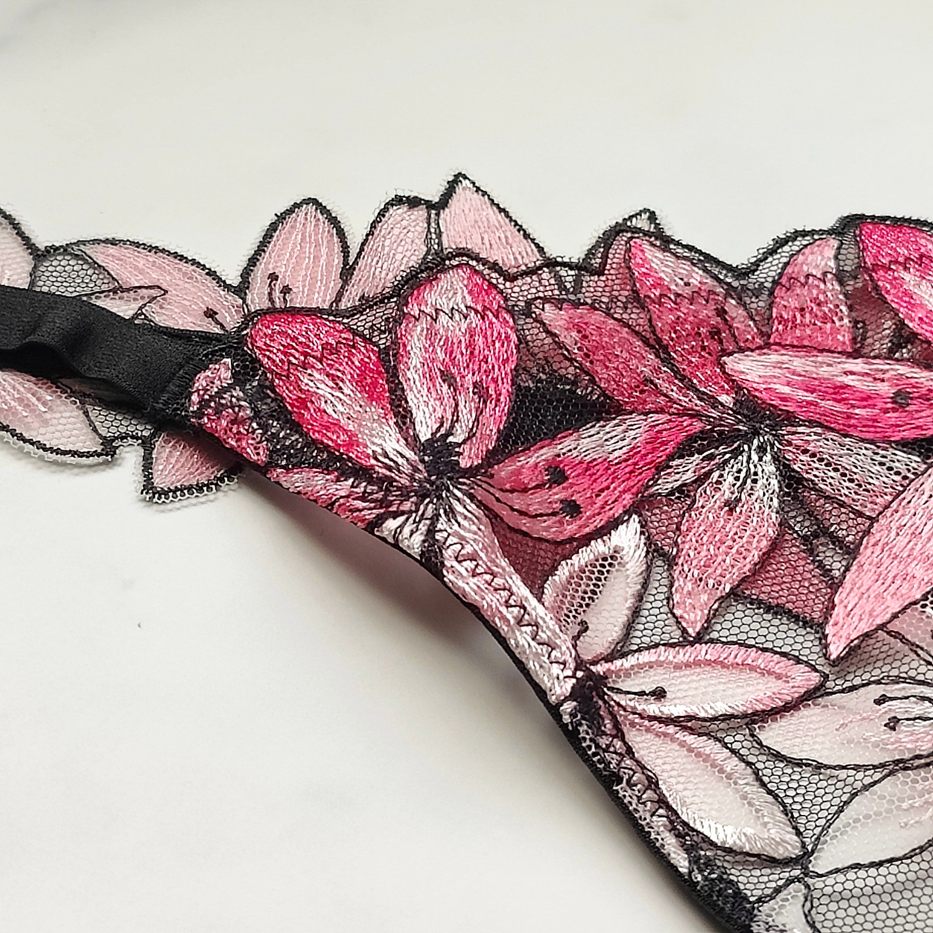 Very Sexy Ziggy Glam Floral Embroidery V-String Panty