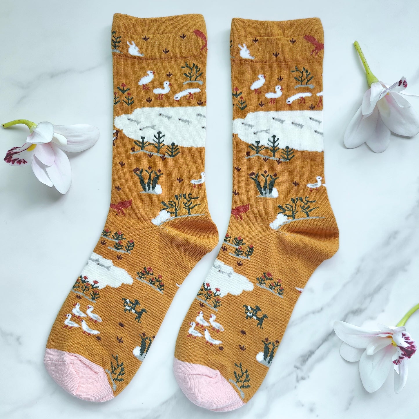 Tranquil Plains Cotton Blend Crew Socks