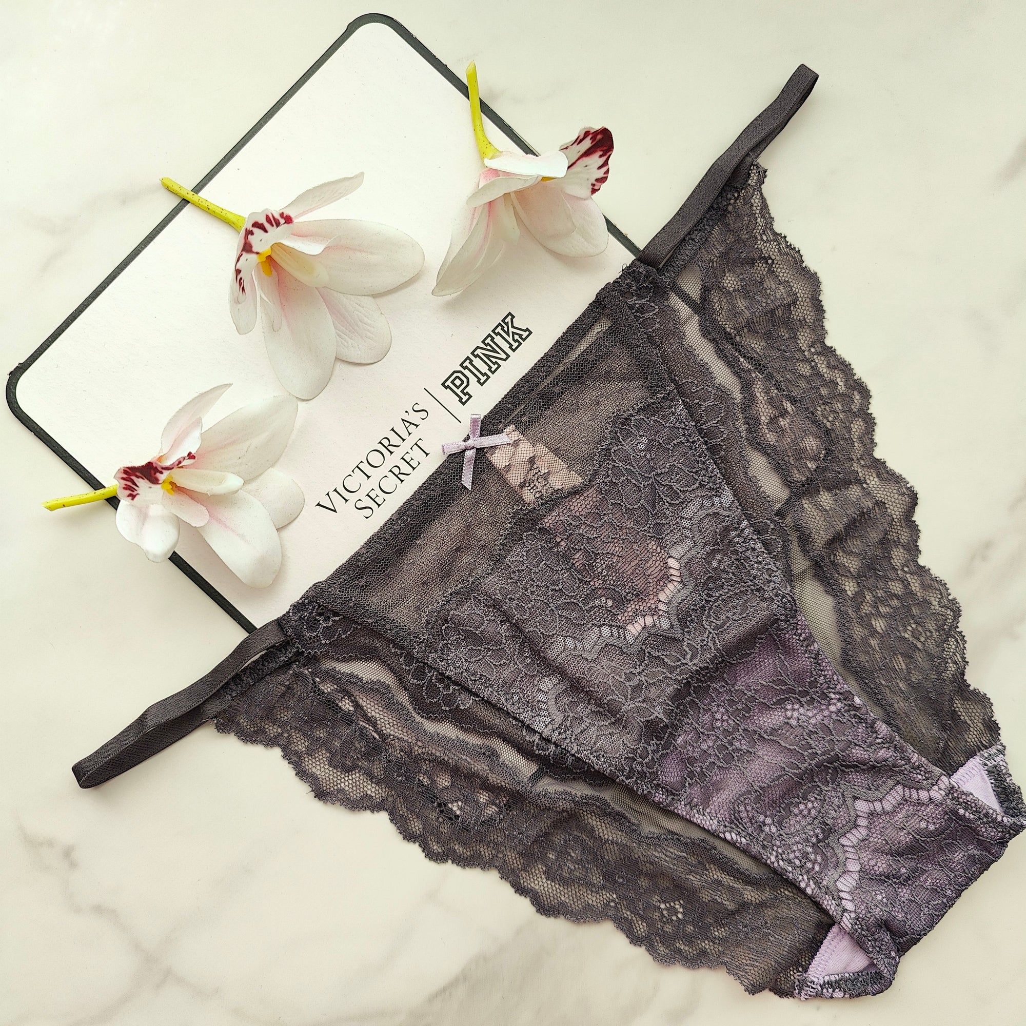 Dream Angels Lace & Mesh Detail String Bikini Panty