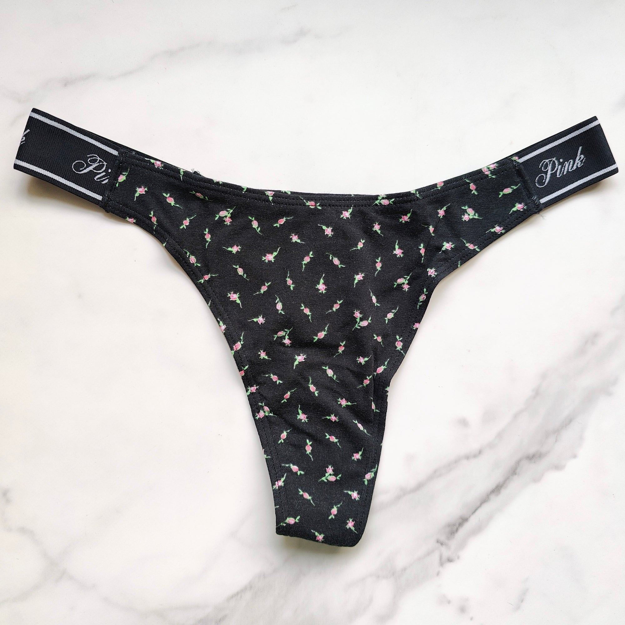 Logo Cotton High-Leg Smooth Thong Panty