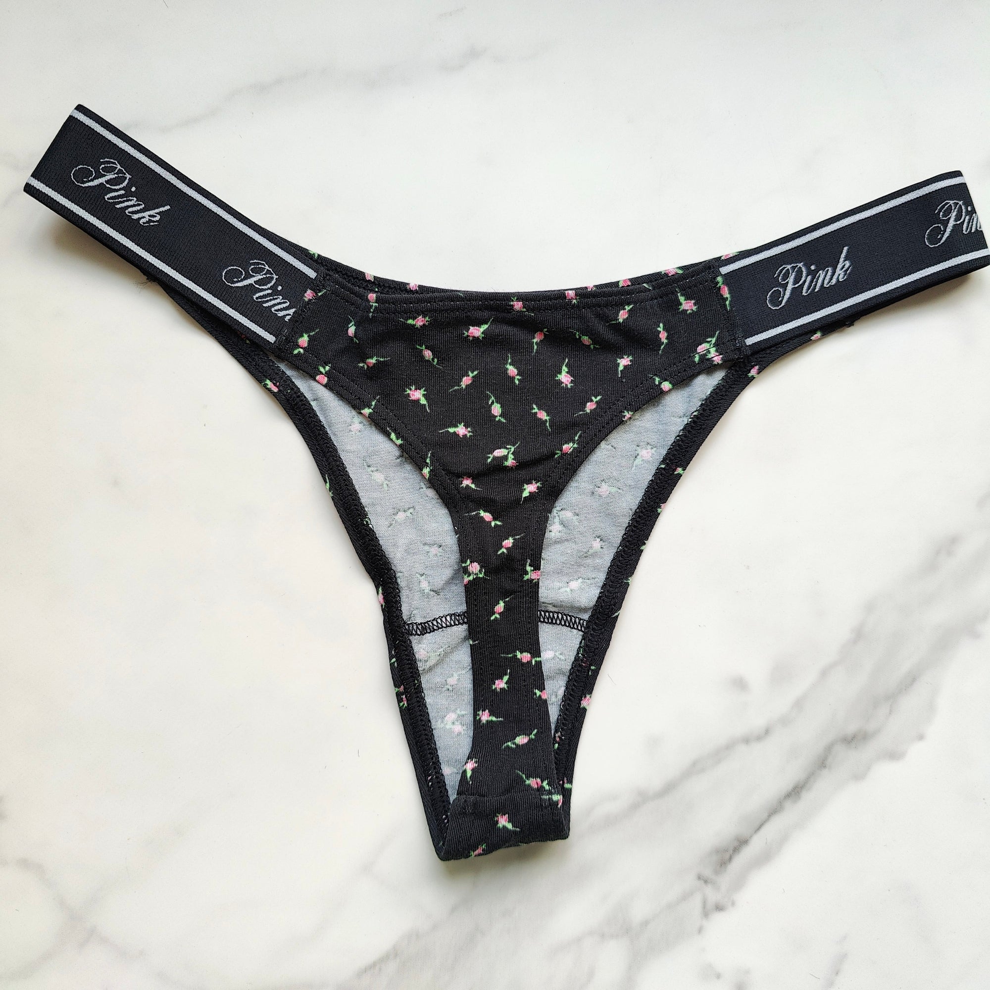 Logo Cotton High-Leg Smooth Thong Panty