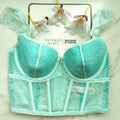 Victoria's Secret  Dream Angels Lace Cap-Sleeve Corset Top 