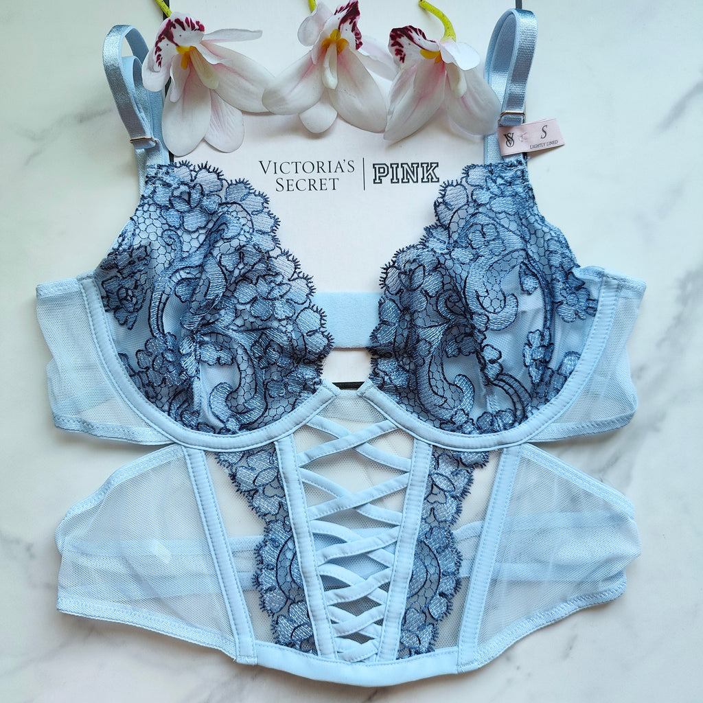 Dream Angels Boho Floral Embroidery Low-Cut Demi Corset Top