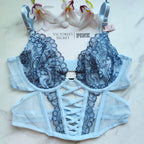 Dream Angels Boho Floral Embroidery Low-Cut Demi Corset Top