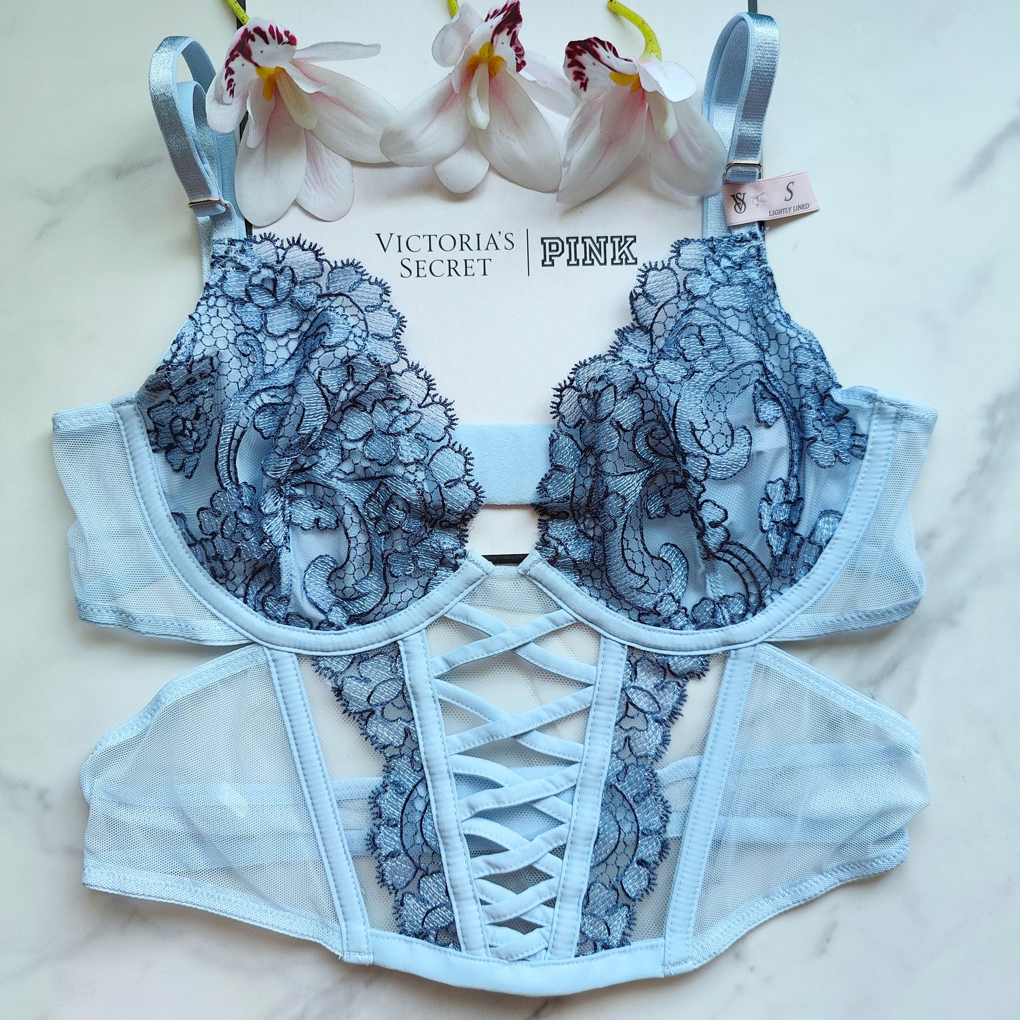 Dream Angels Boho Floral Embroidery Low-Cut Demi Corset Top