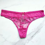 Body By Victoria Shimmer Lace-Front Thong Panty