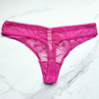 Body By Victoria Shimmer Lace-Front Thong Panty