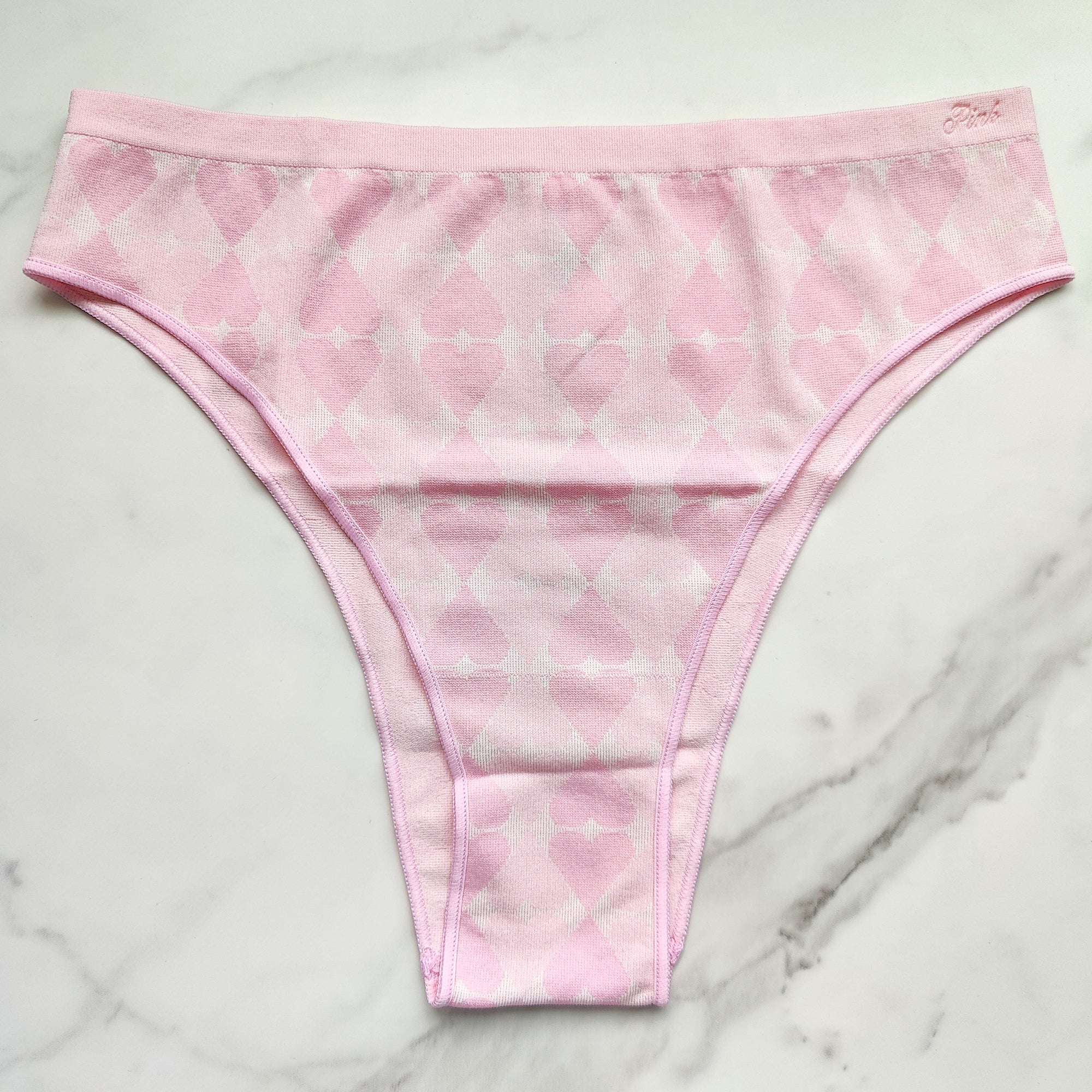Seamless Heart Jacquard Brazilian Panty