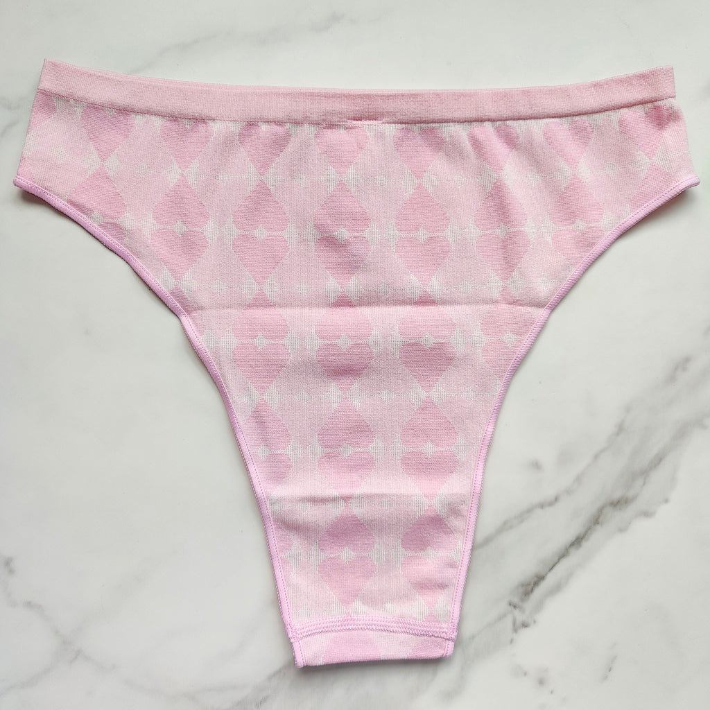 Seamless Heart Jacquard Brazilian Panty