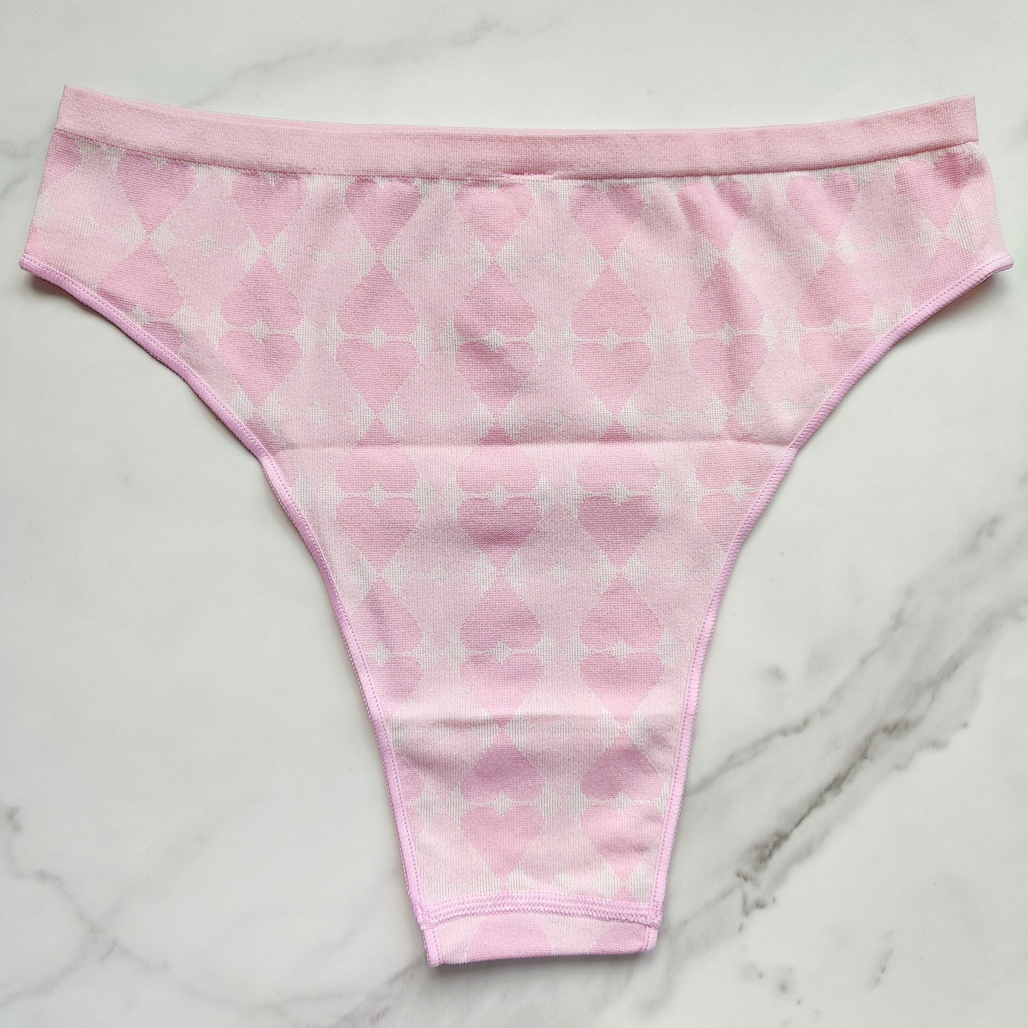 Seamless Heart Jacquard Brazilian Panty