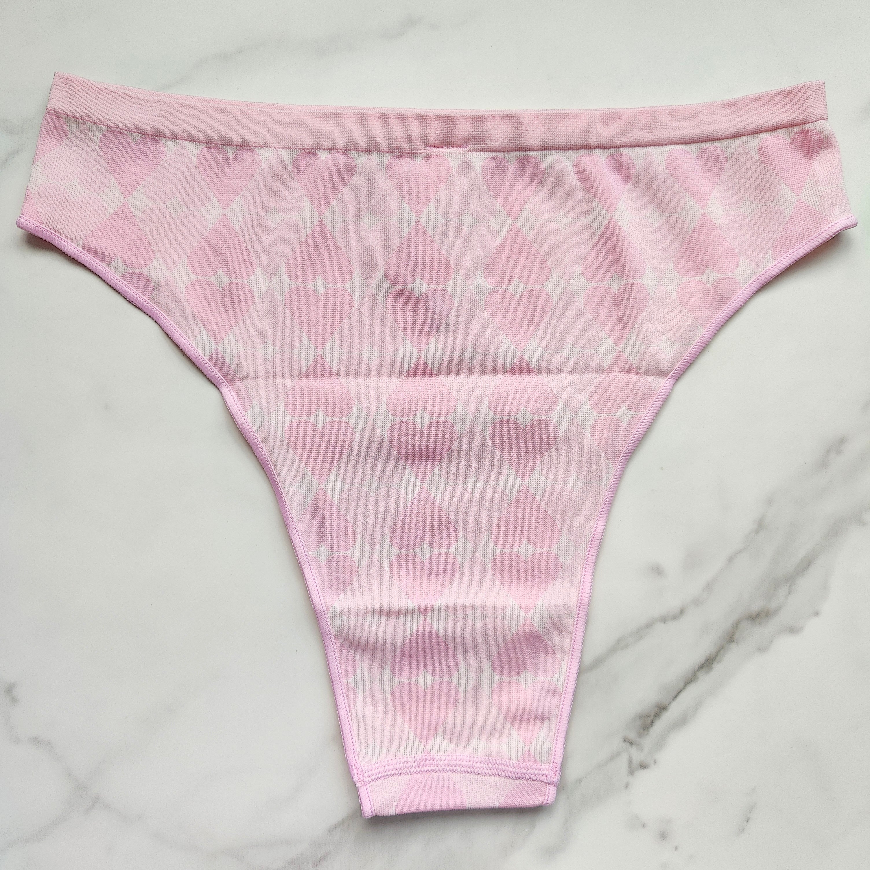 Seamless Heart Jacquard Brazilian Panty