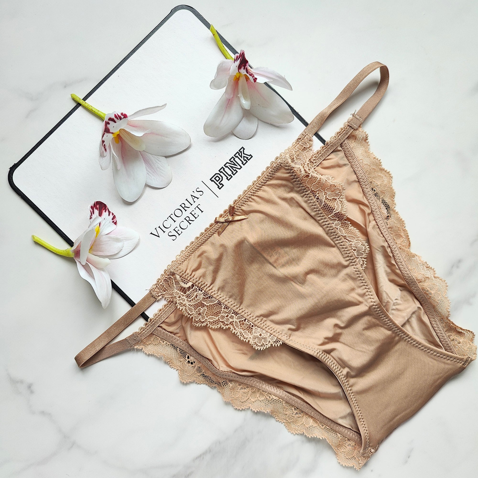 Dream Angels Lace-Trim Smooth String Bikini Panty