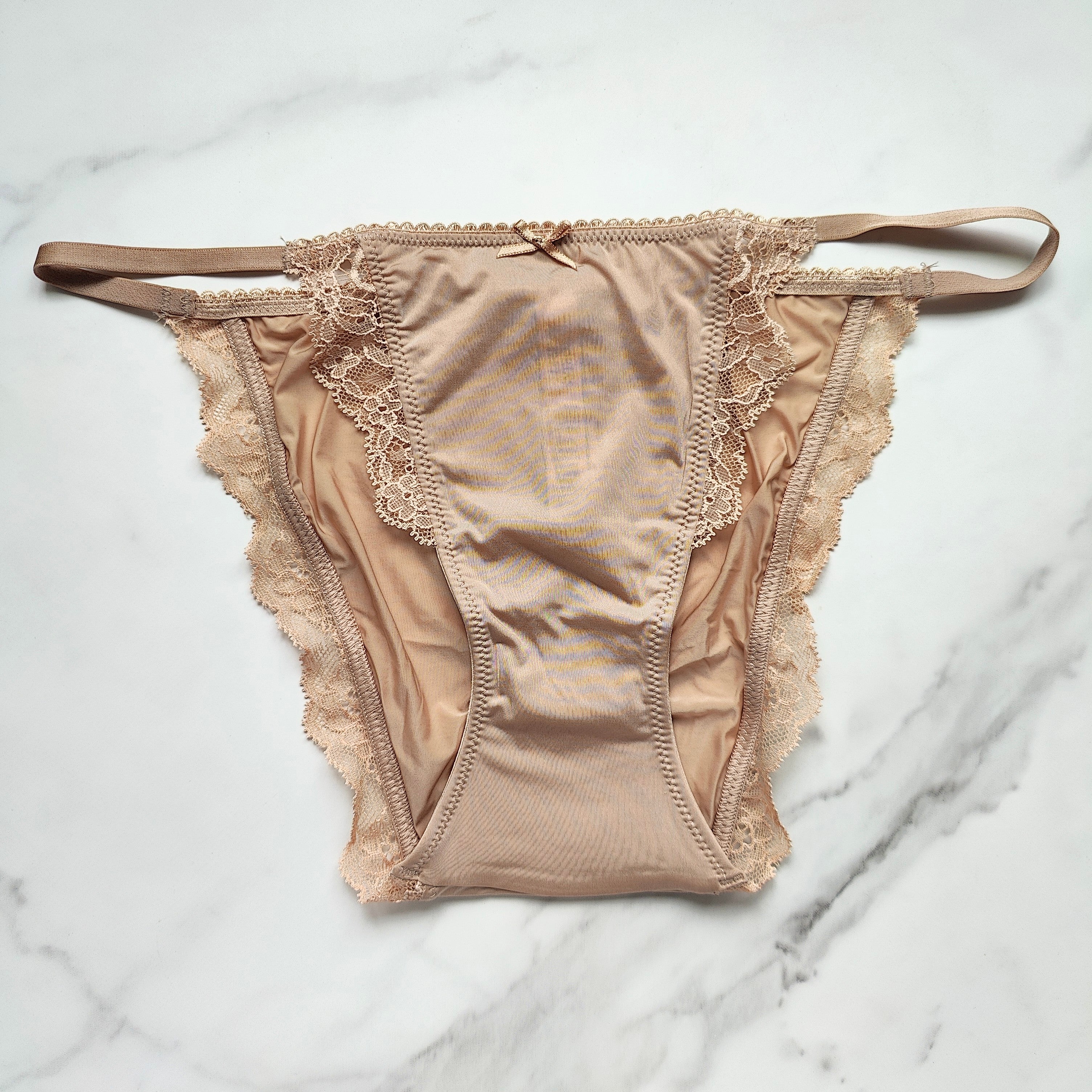 Dream Angels Lace-Trim Smooth String Bikini Panty