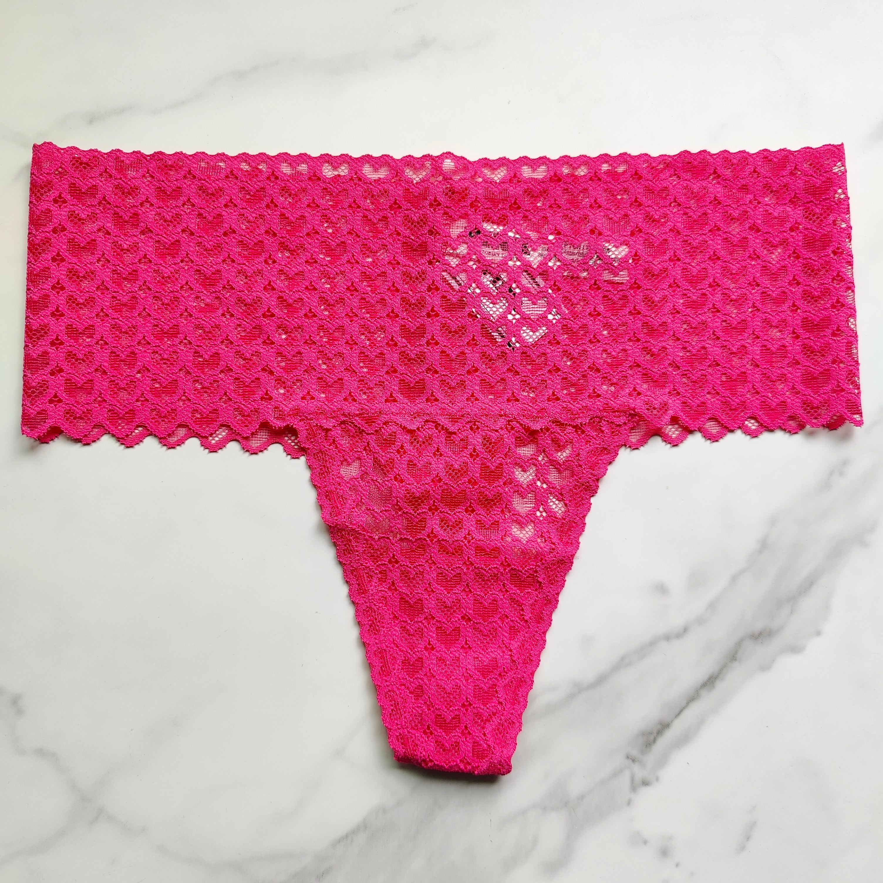 Wink Wide-Waist Heart Lace Thong Panty