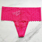 Wink Wide-Waist Heart Lace Thong Panty
