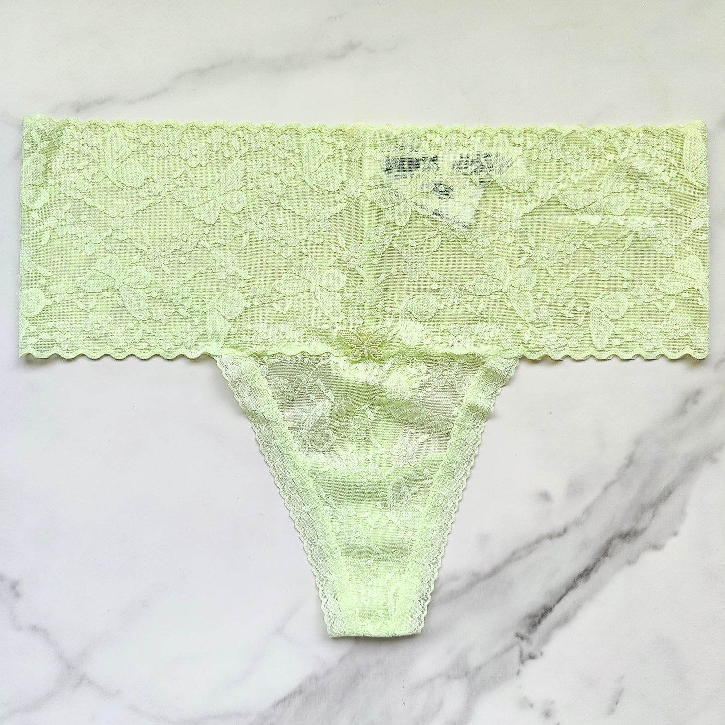 Wink Wide-Waist Butterfly Lace Thong Panty