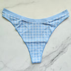 Seamless High-Leg Gingham Thong Panty
