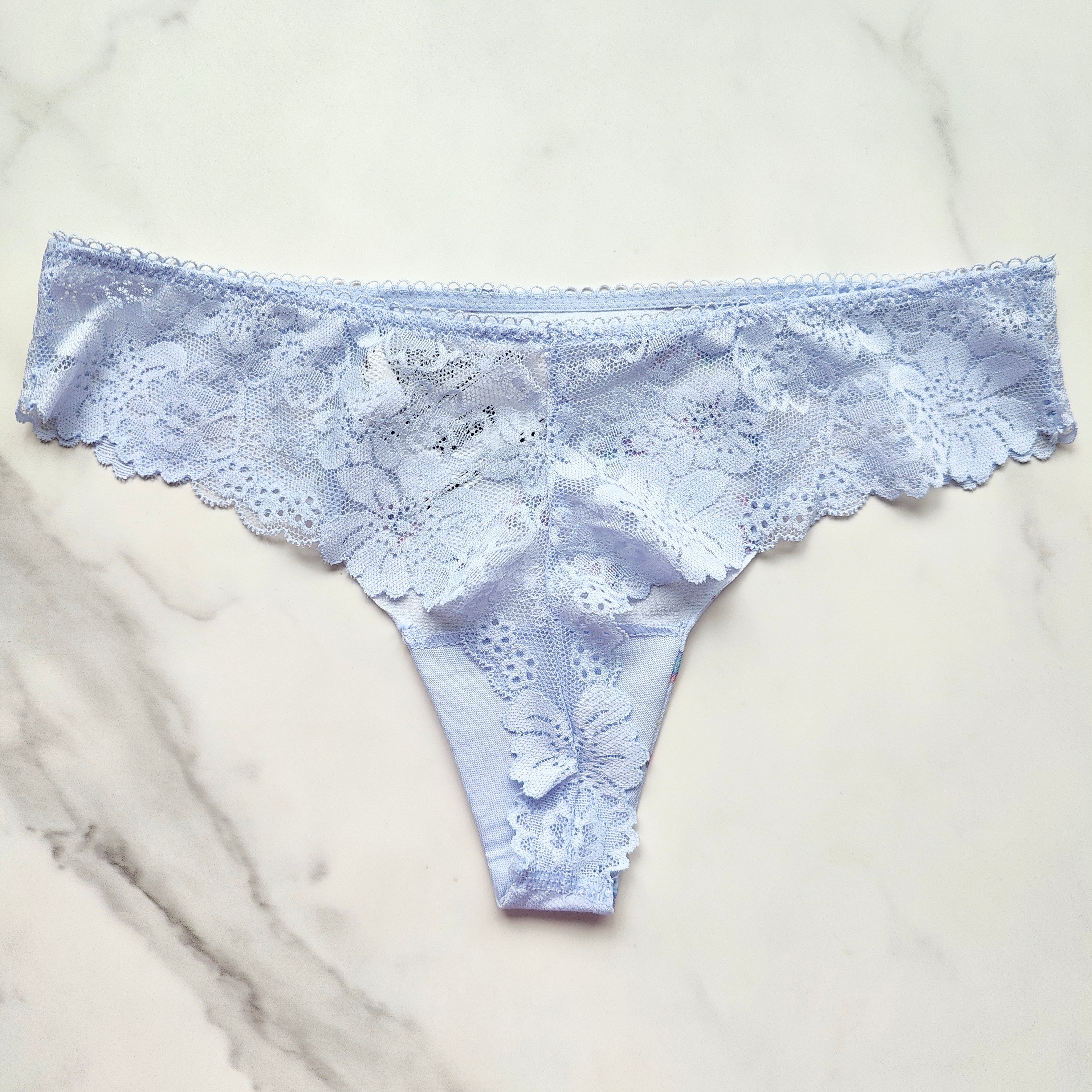 No-Show Lace-Trim Thong Panty