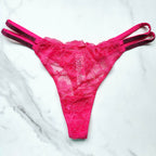 Very Sexy Double Shine Strap Lace Thong Panty