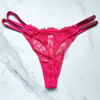 Very Sexy Double Shine Strap Lace Thong Panty