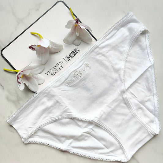 Stretch Cotton Eyelet Embroidery Bikini Panty