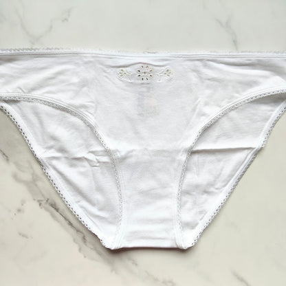 Stretch Cotton Eyelet Embroidery Bikini Panty