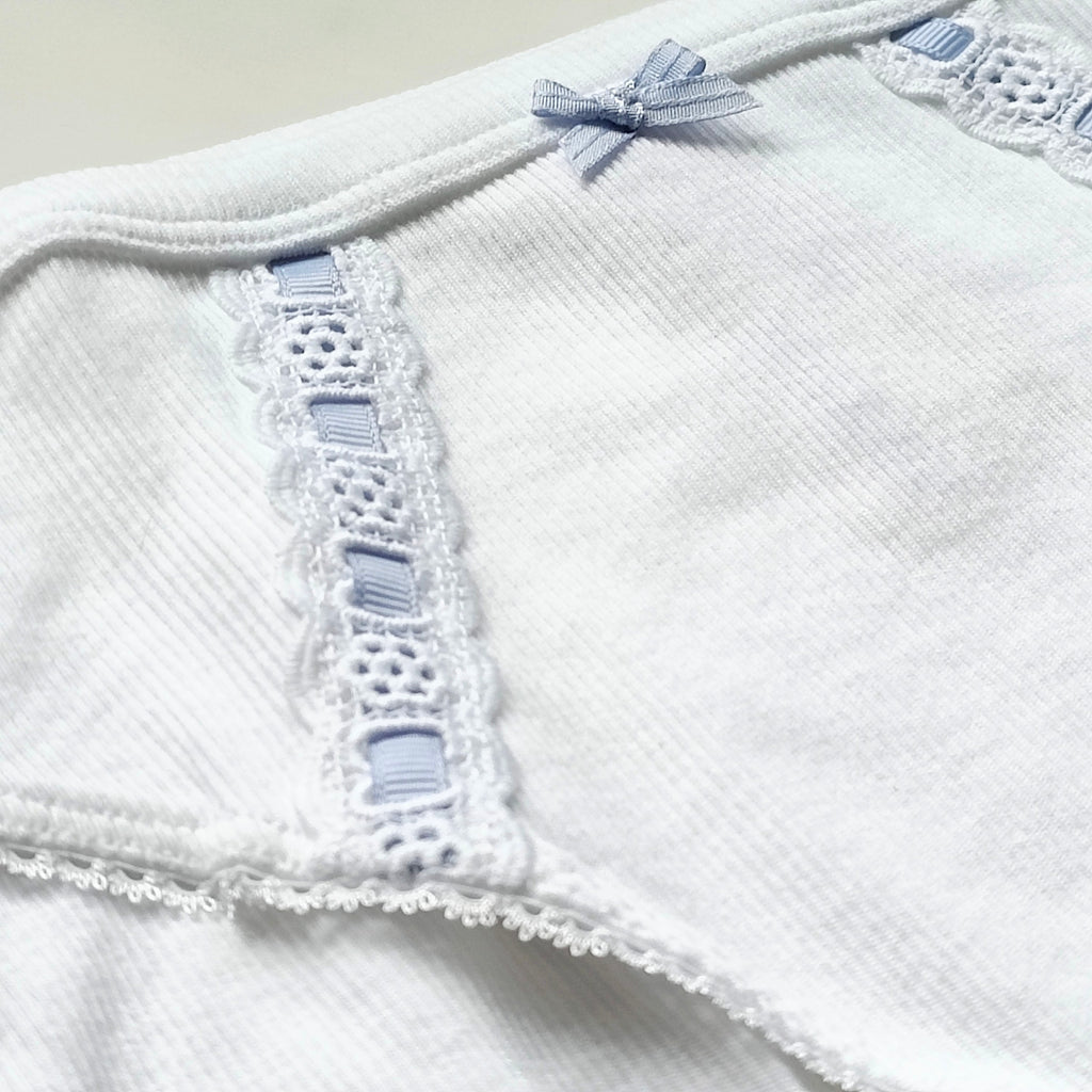 Stretch Cotton Ribbon-Slot Bikini Panty